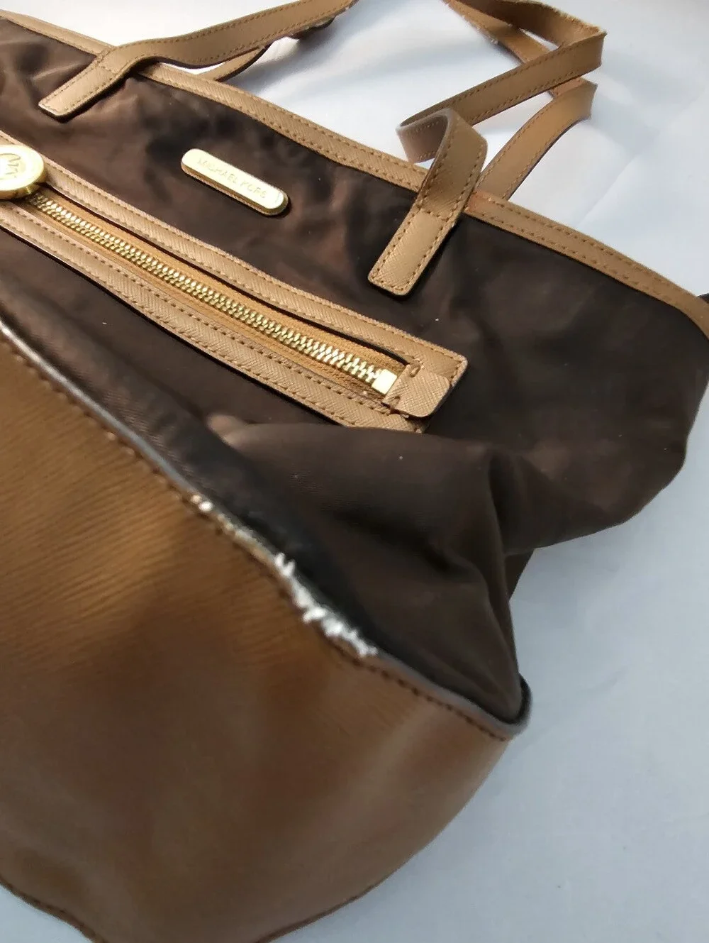Michael Kors Kempton Brown and Tan Tote Bag